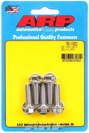ARP761-1002 S/S Bolt Kit - 6pt. (5) 8mm x 1.25 x 25
