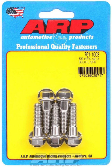 ARP761-1003 S/S Bolt Kit - 6pt. (5) 8mm x 1.25 x 30