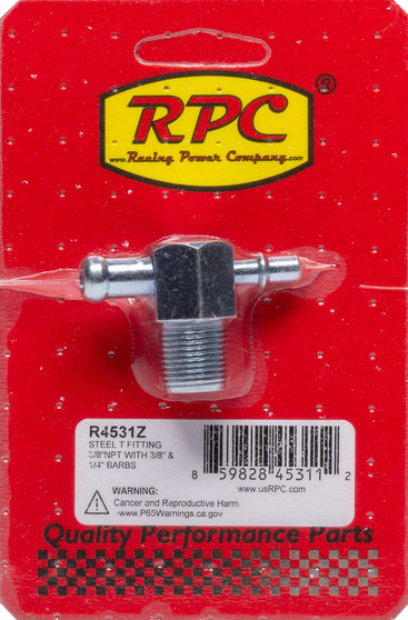 RPCR4531Z Steel T Fitting 3/8In NPT 3/8In & 1/4In Barbs