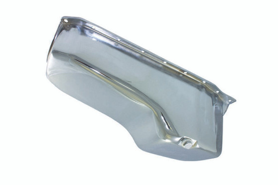 SPC7441 86-   SBC Steel Stock Oil Pan Chrome