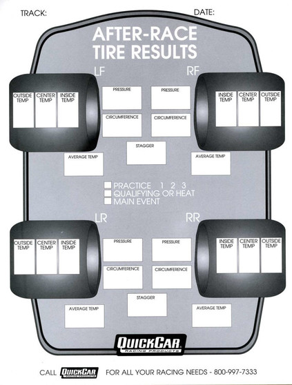 QRP51-215 After Race Tire Set-Up Forms (50 PK)