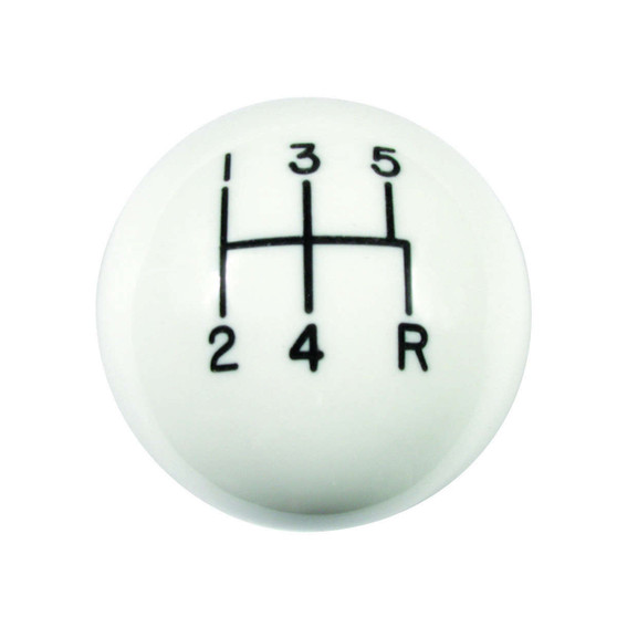 HUR163-0014 Mustang 5-Speed White Classic Shift Knob