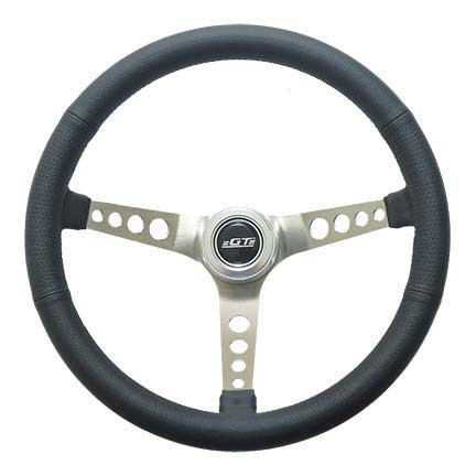 GTP35-5445 Steering Wheel Retro Leather Stainless Spokes