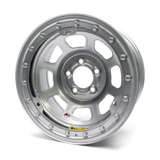 BAS58DC4ISLK 15X8 IMCA B/Lock Wheel D-Hole Silver 5x4.75