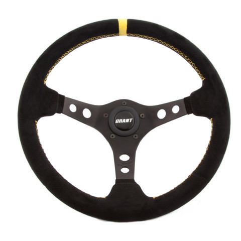GRT697 Suede Racing Steering Wheel w/Center Marker