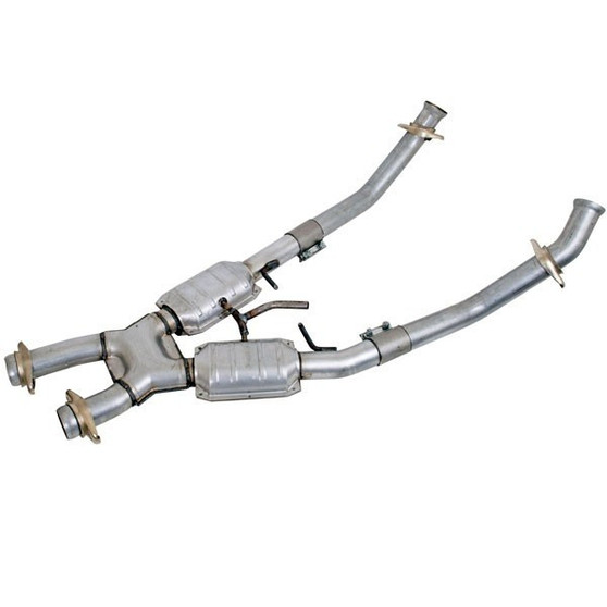 BBK1662 2.50 X-Pipe w/Converters - 86-93 Mustang 5.0L