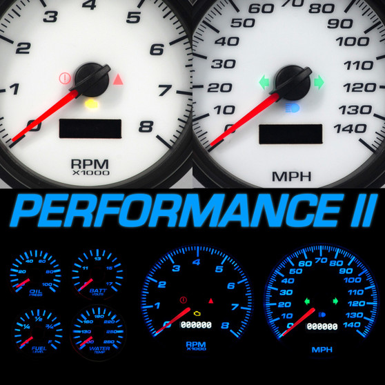 NVG95102-03 Gauge Kit GM Truck 95-98 Performance II White