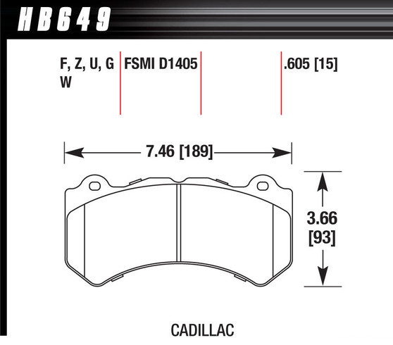 HAWHB649Z605 Brake Pads GM / Dodge Front Ceramic
