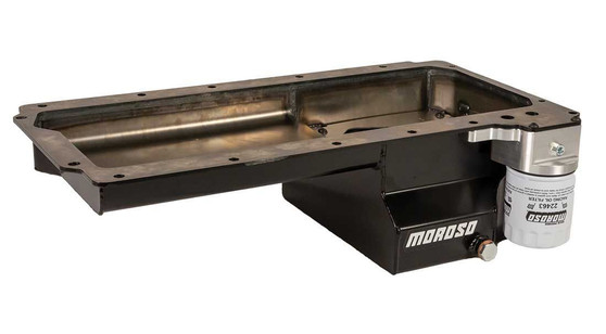 MOR20142 GM LS Oil Pan w/Billet Oil Filter Adapter 7qts.