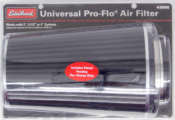 EDE43690 Pro-Flo Air Filter Cone 10.5 Tall Black/Chrome