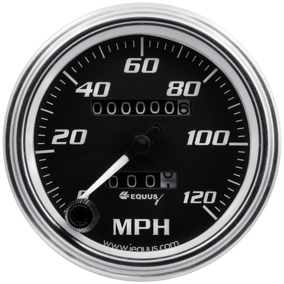 EQUE7072 3-3/8 Dia Speedometer 0-120 MPH Chrome Mech