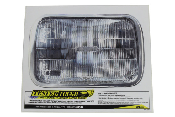 FIVH01-411S Univer. Headlight Decal 8in x  5.4in