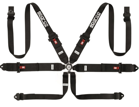 SCO04818RH1NR Harness 6-Pt 3in to 2in Hans Steel Black