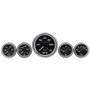 EQUE7500 5-Piece Gauge Set Black Face/Chrome Bezel