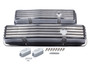 MRG6855G SBC Cast Alm Valve Cover Set Finned Style Pol.