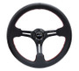 NRGRST-018R-RS Steering Wheel 350mm 3in Dish Black Leather w/Red
