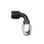 RUS610163 #6 90 Deg Hose End Black/Silver