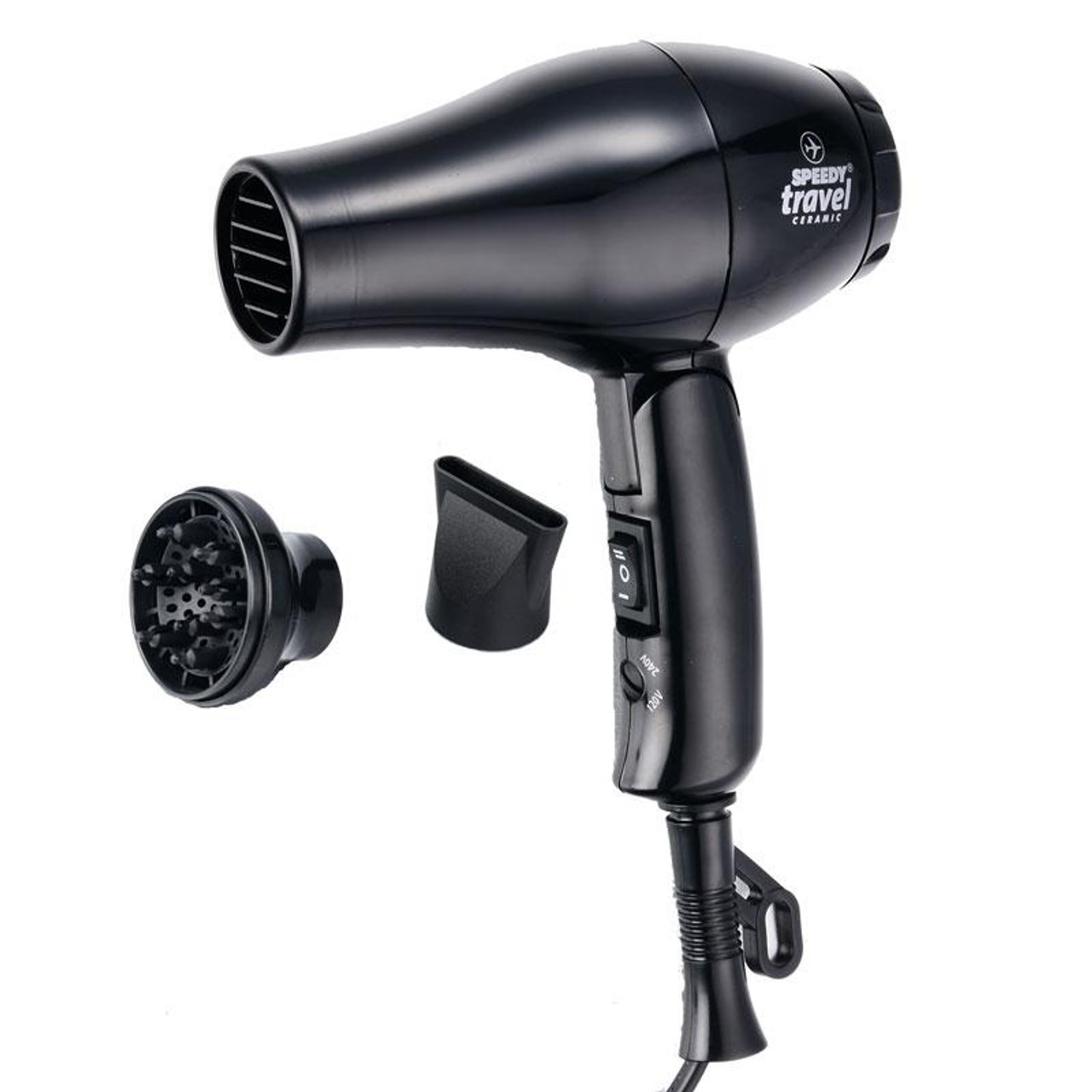 Speedy Travel Black Pro Hairdryer