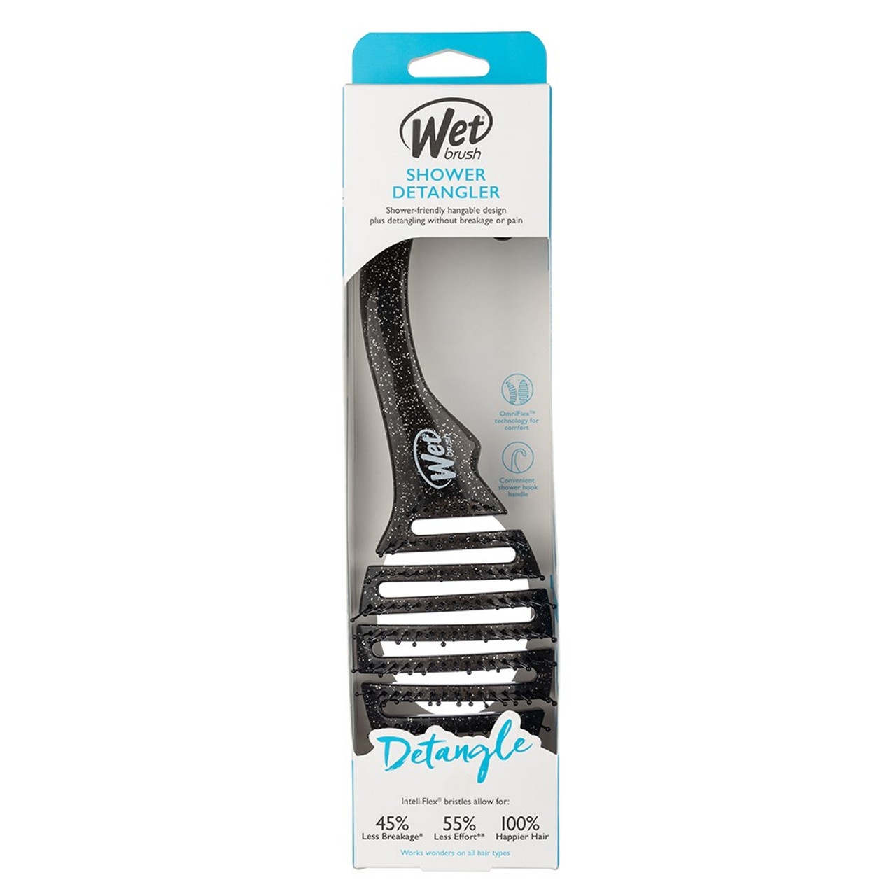 Wet Brush Shower Detangler - Black Glitter