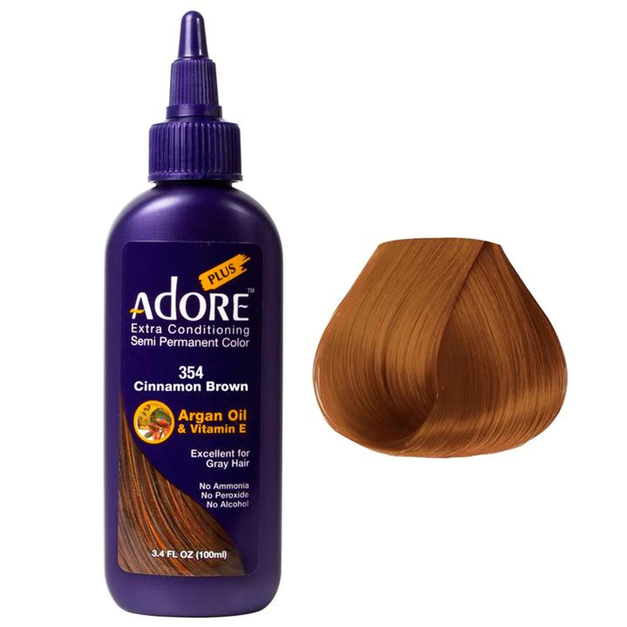 Adore Plus Semi Permanent Hair Color Cinnamon Brown 354 100ml