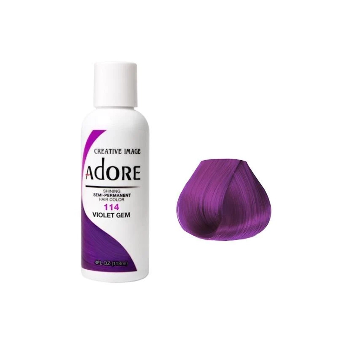 Adore Semi Permanent Hair Color Violet Gem 114 118ml