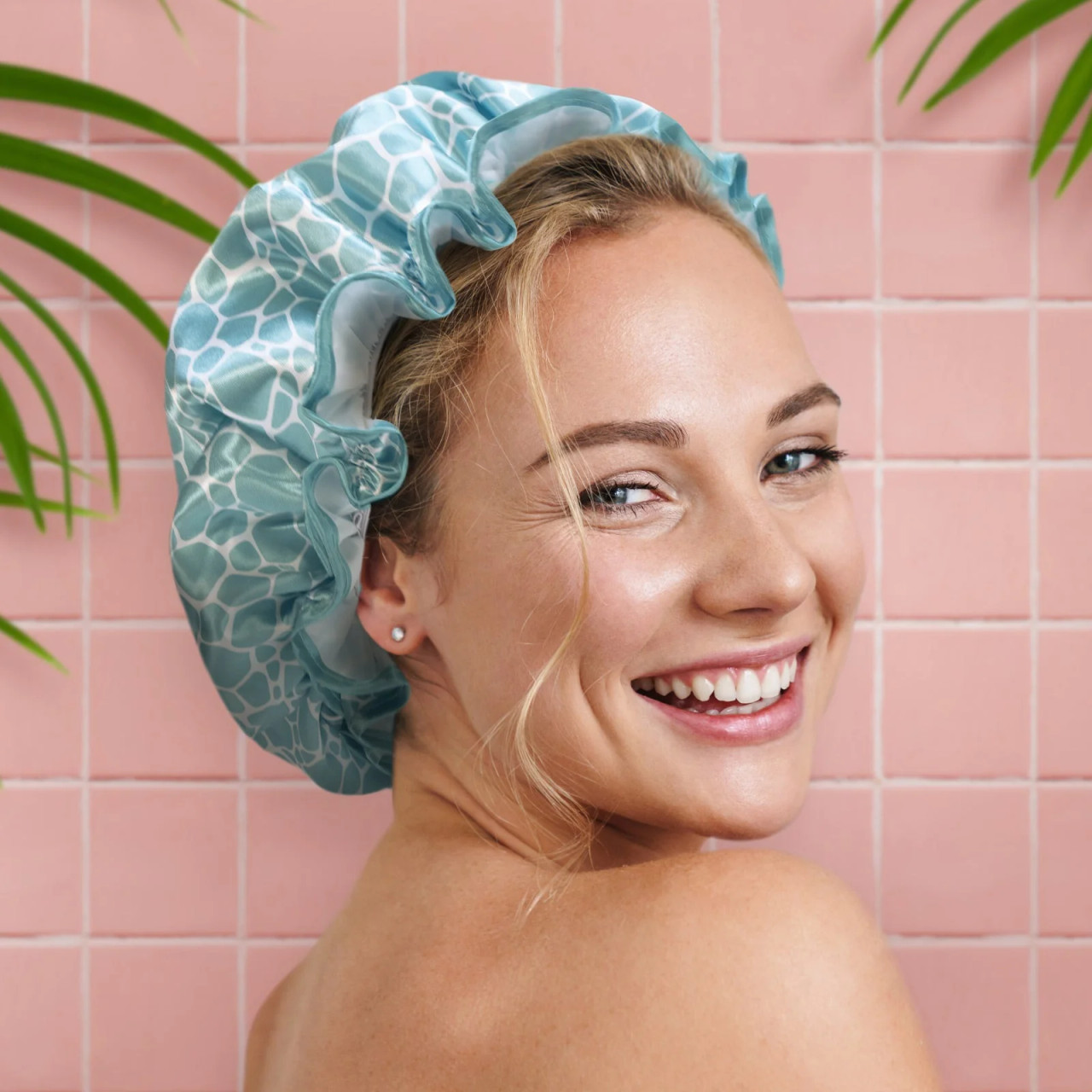 Lemon Lavender Not Your Grandma's Shower Cap - Blue Pebble