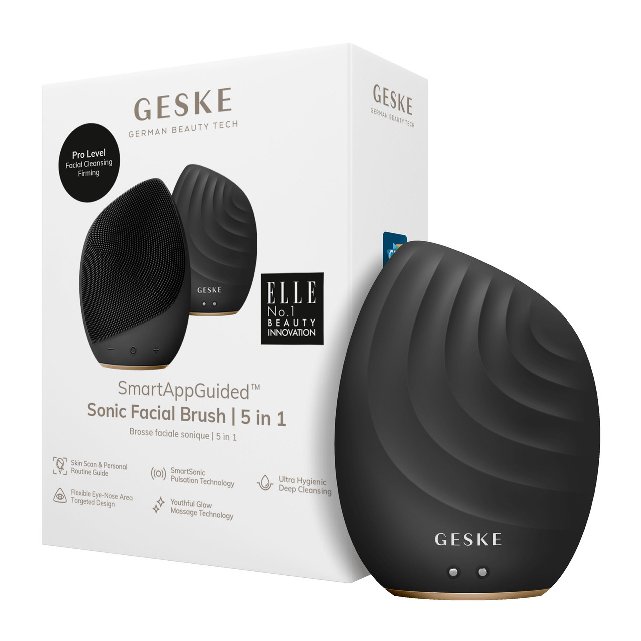 GESKE Sonic Facial Brush 5 in 1 - Black & Gold