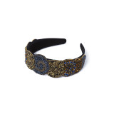 Sarah J Curtis Beaded Headband Navy