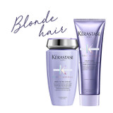 Kerastase Blond Absolu Ultra-Violet Bain & Cicaflash Fondant Duo (Purple Toning Shampoo for Blonde Hair)