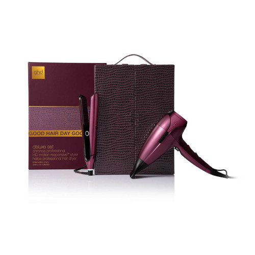 GHD Deluxe Hair Dryer & Hair Straightener Gift Set in Cherry Chic