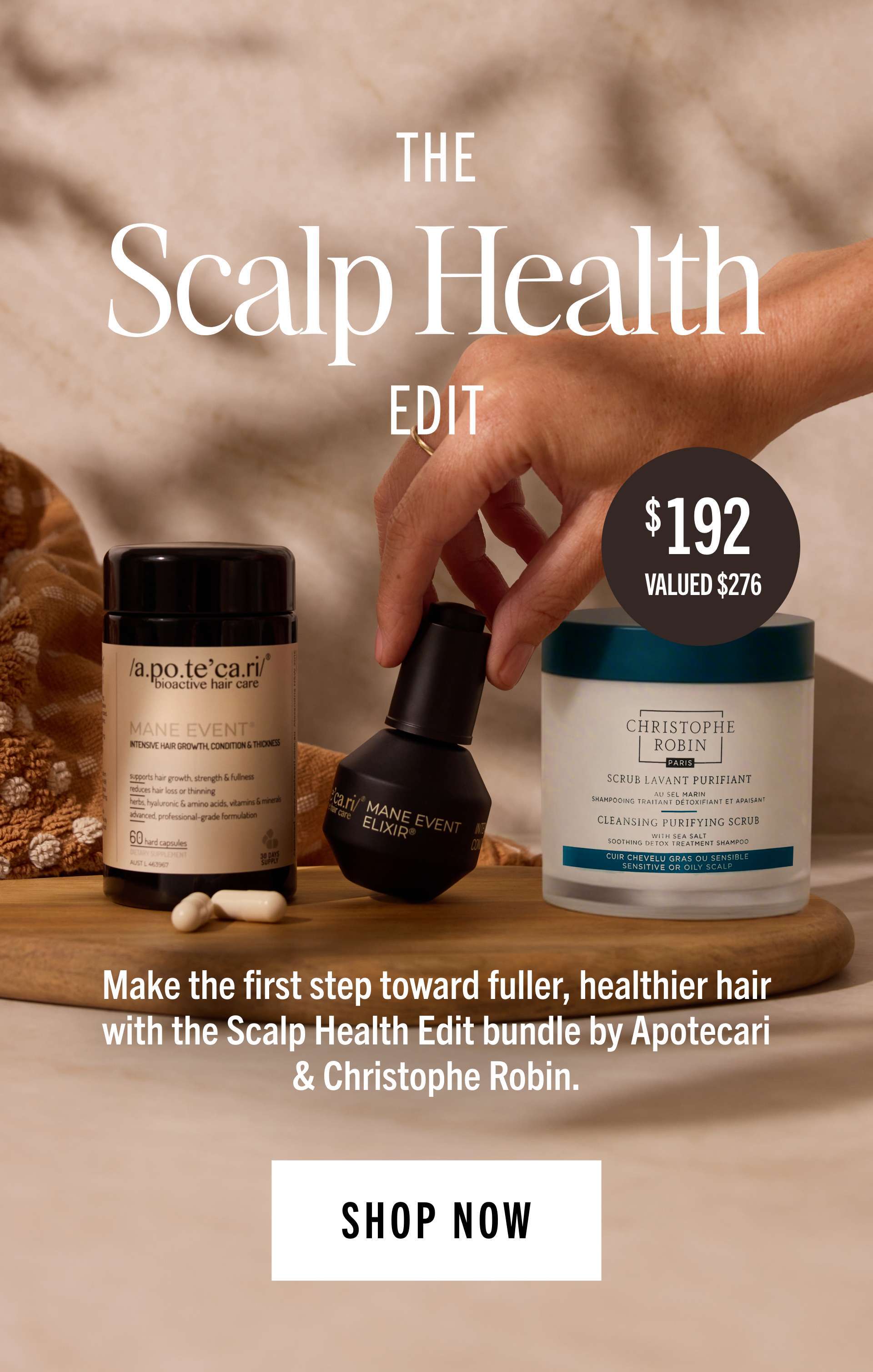 Apotecari and Christophe Robin Scalp Health and Hair Loss value bundle