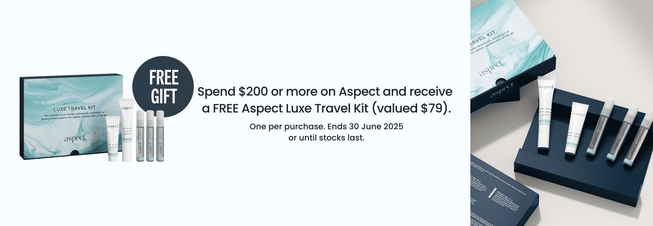 Aspect skincare gift with purchase promotion on skincare