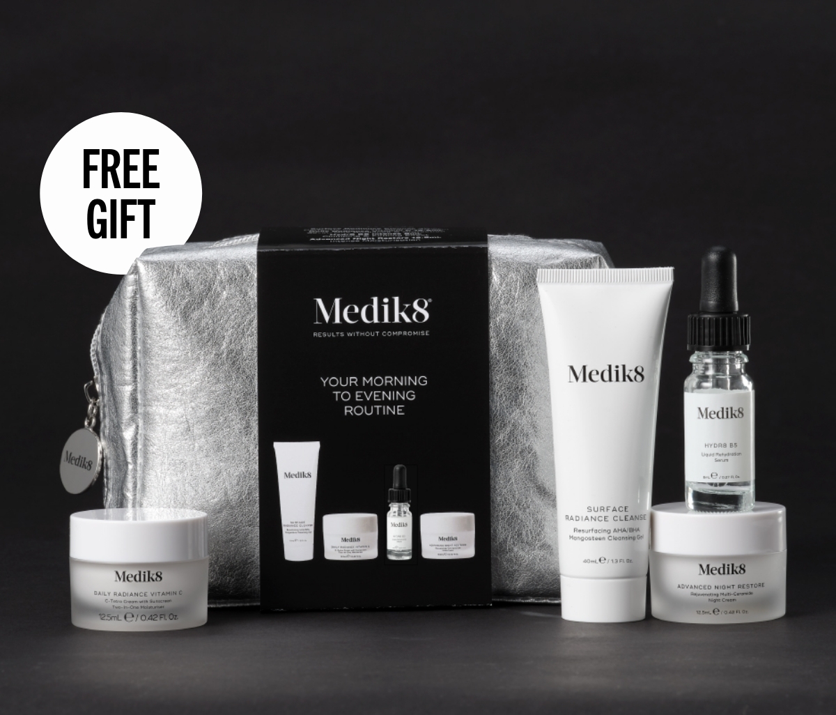 Medik8 Morning to Evening Pack gift with purchase.*
