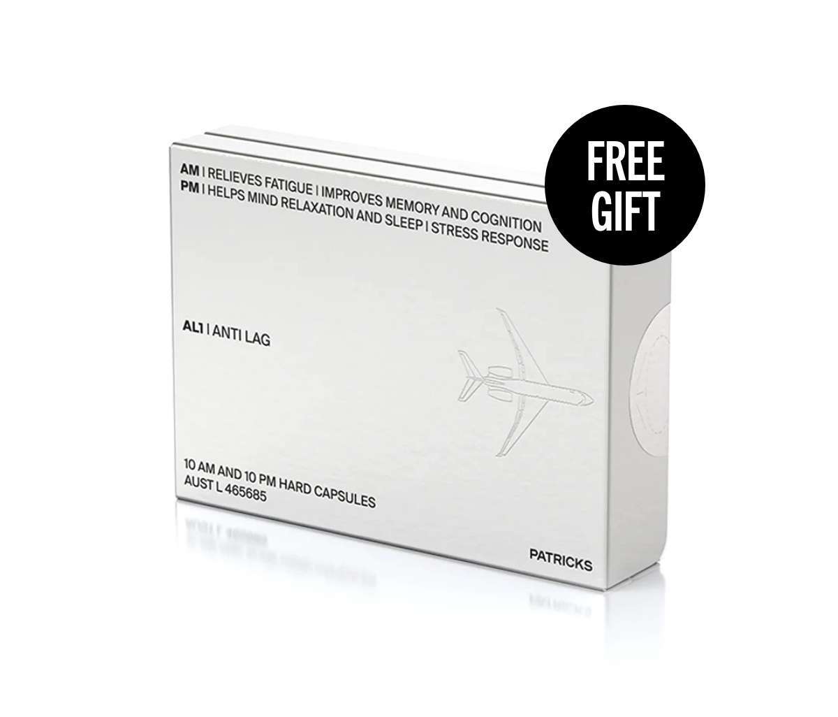 Free Patricks AL1 (valued $60) with purchase.*