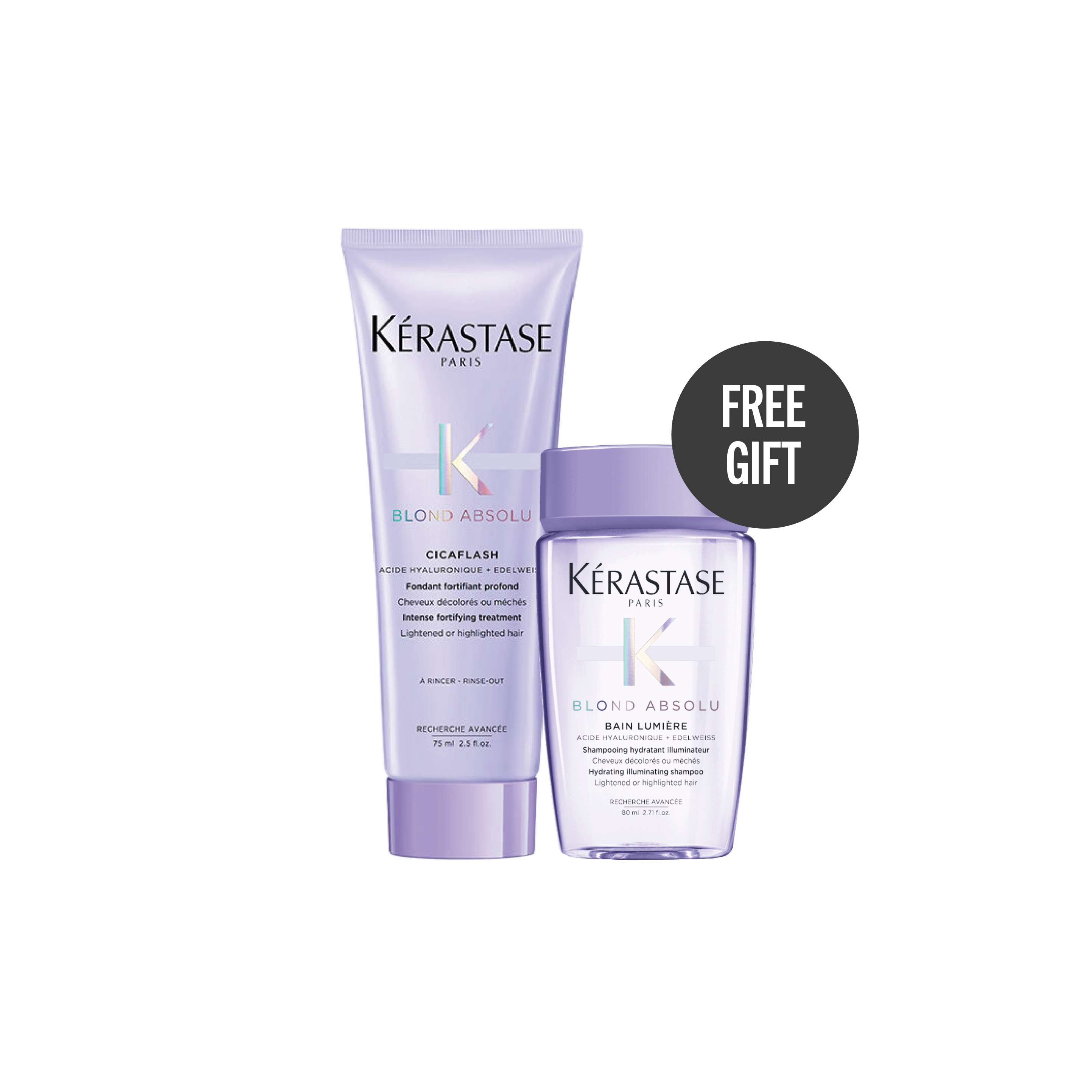 2本セット！Kérastase Blond Absolu Cicaplash Kérastase Blond Absolu Ultra-Violet Bain & Cicaflash Fondant Duo