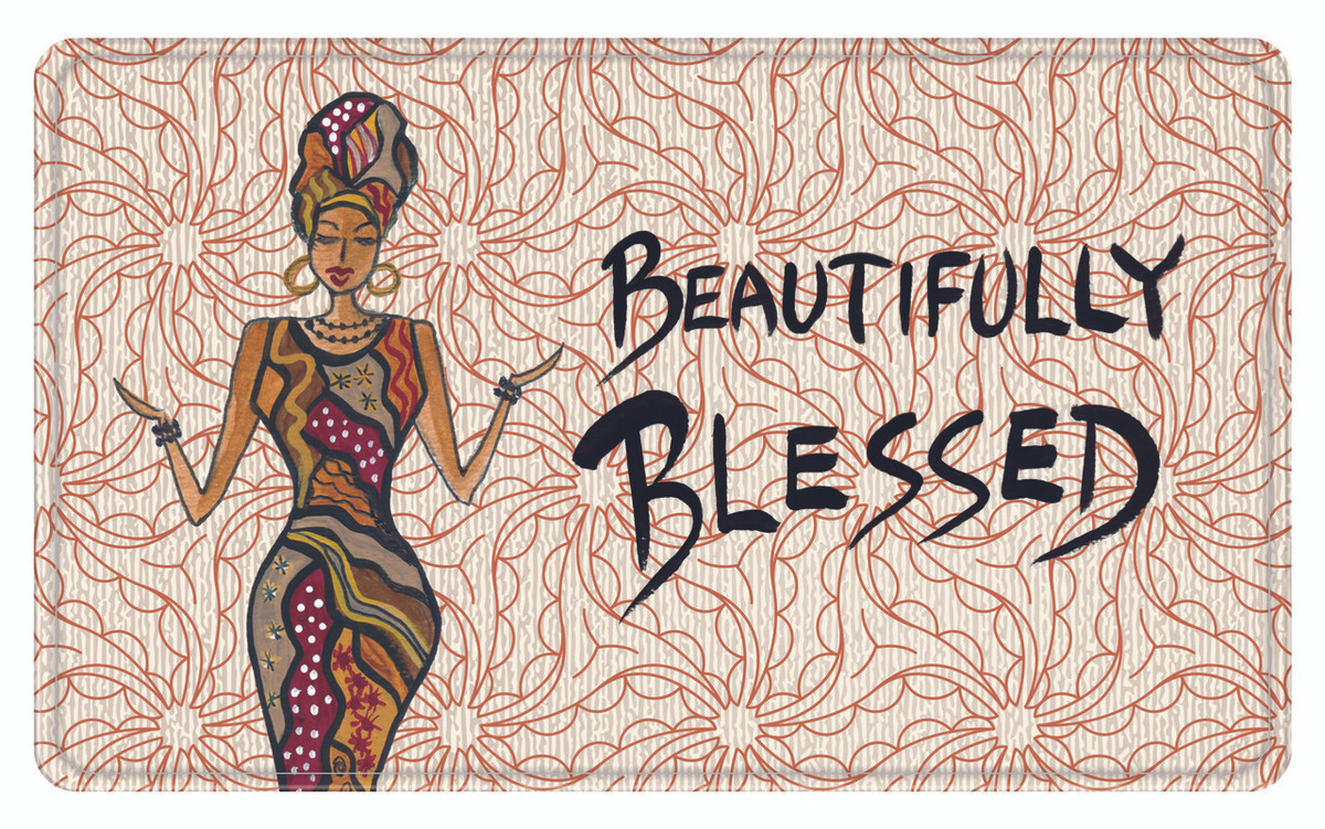 Memory Foam Bath Mats "Beautifully Blessed" By Cidne Wallace