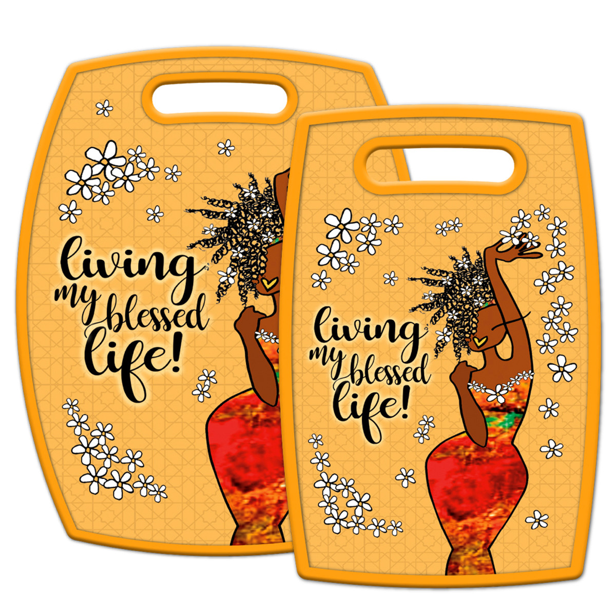 Shades of Color Cutting Board Set "Living My Blessed Life"