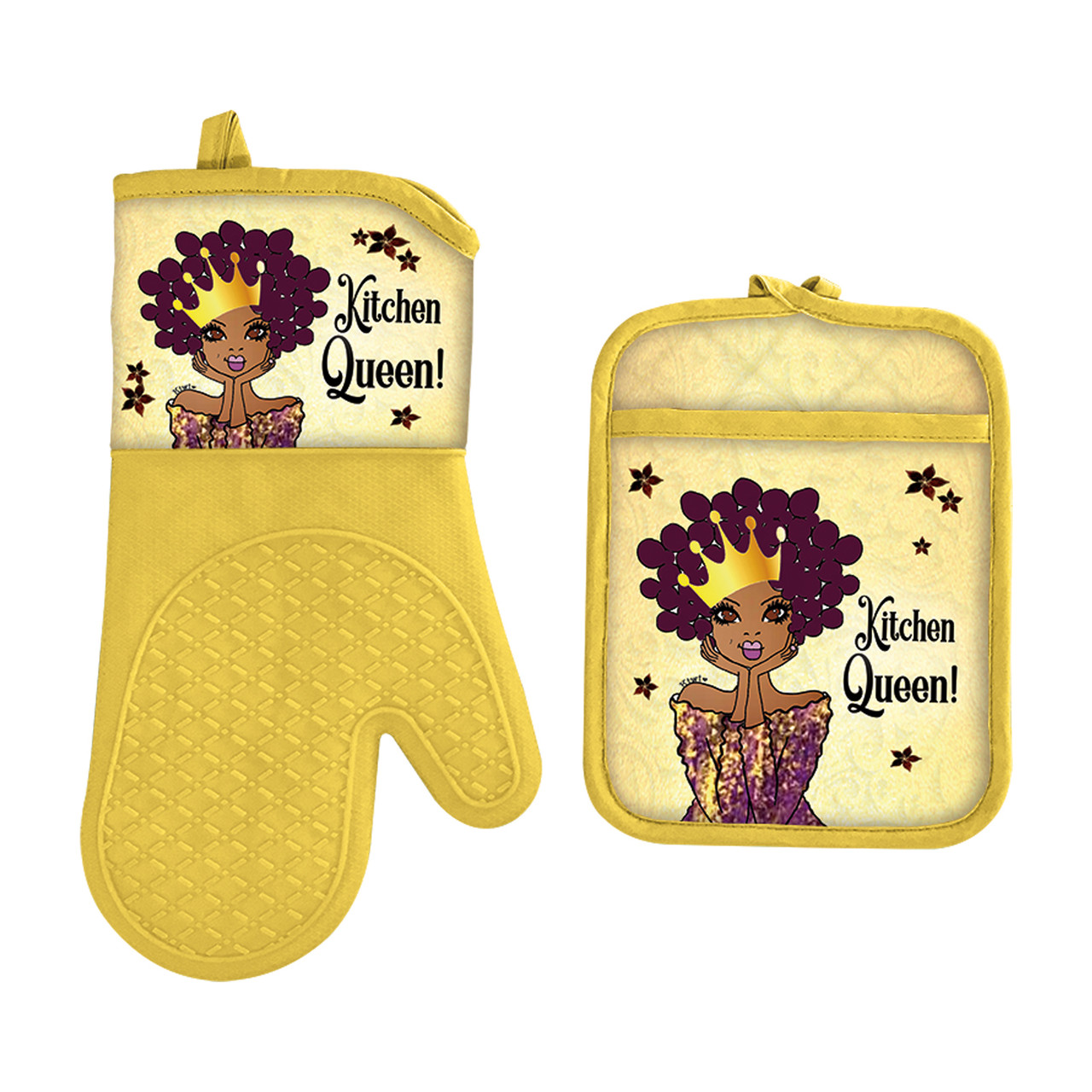 Oven Mitt & Pot Holder Set - Kitchen Queen - Shades of Afrika Online