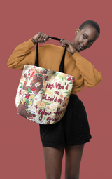 High Vibes" Woven Tote Bag - Kiwi McDowell