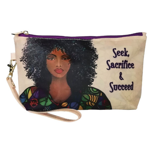 Cosmetic Pouches 'Seek, Sacrifice And Succeed" By Sylvia "Gbaby" Cohen Cosmetic Pouches 'Seek, Sacrifice And Succeed" By Sylvia "Gbaby" Cohen