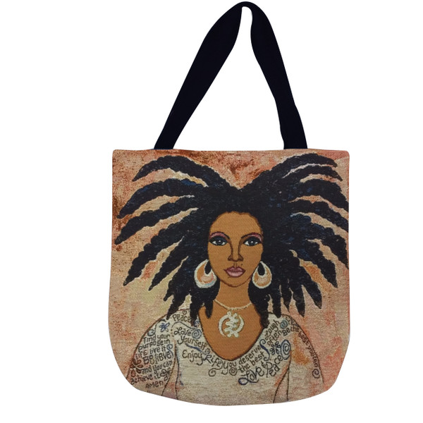 Woven Tote Bags- Nubian Queen/Talk To Me" By Sylvia "Gbaby" Cohen