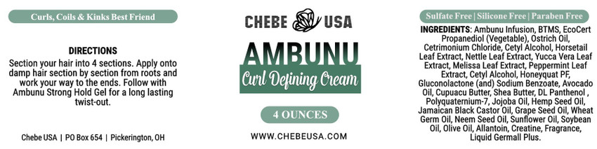 Chebe USA "Ambunu Collection - Curl Defining Cream" - 4 oz