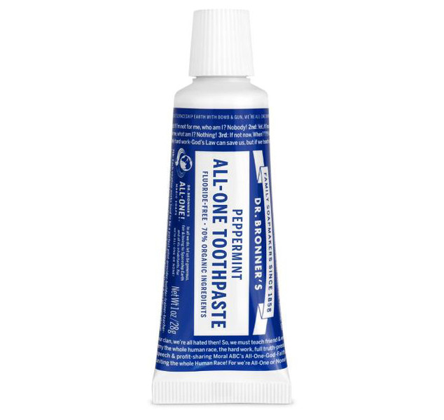Dr. Bronner's -All-In Toothpaste Peppermint 1oz TRAVEL SIZE 
