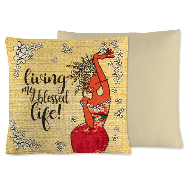 Shades Of Color "Living My My Blessed Life" Pillow Cover By Kiwi McDowell