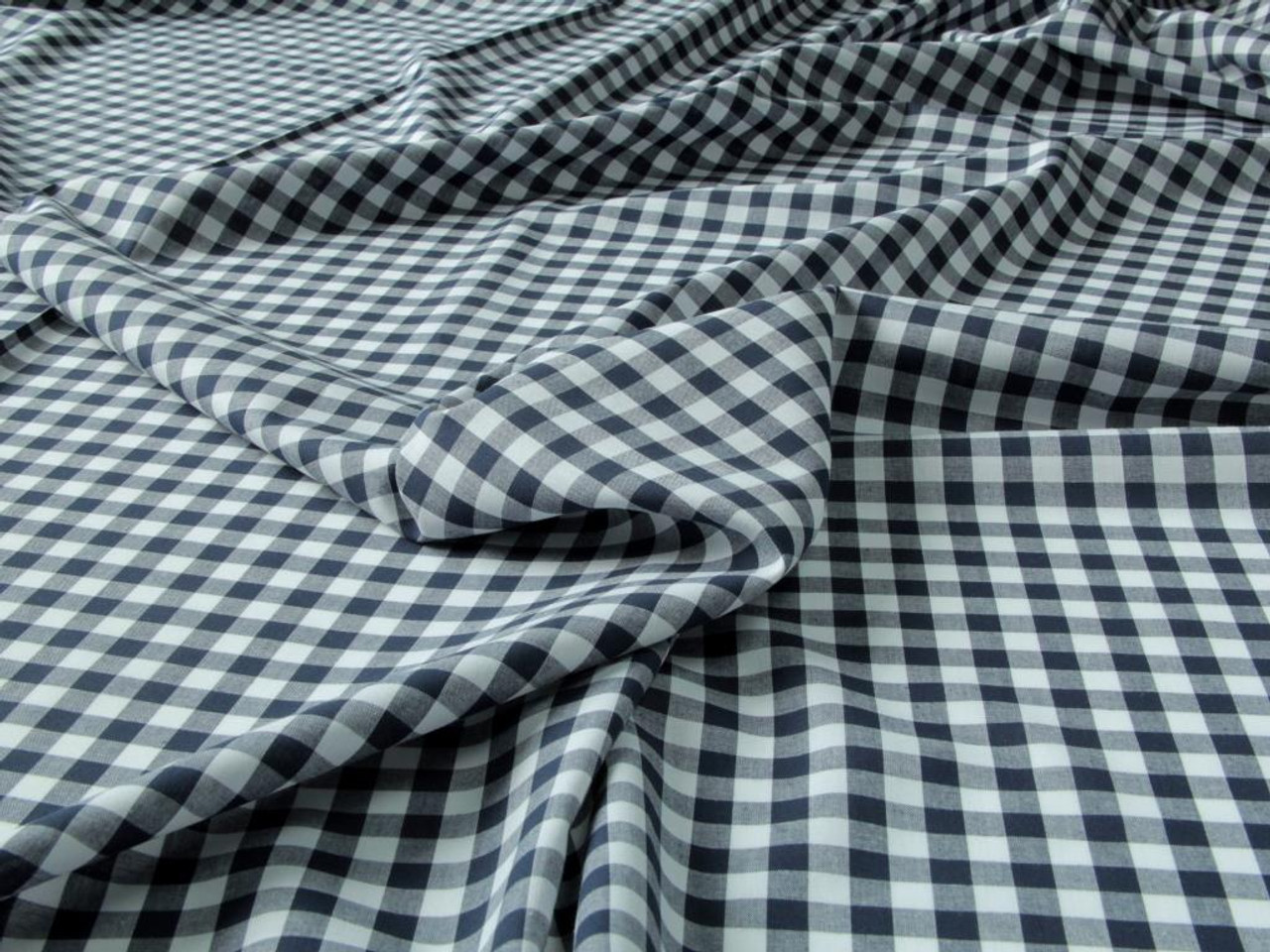 Dressmaking Fabric | Yarn Dyed Gingham Cotton - Navy | Fabric Godmother