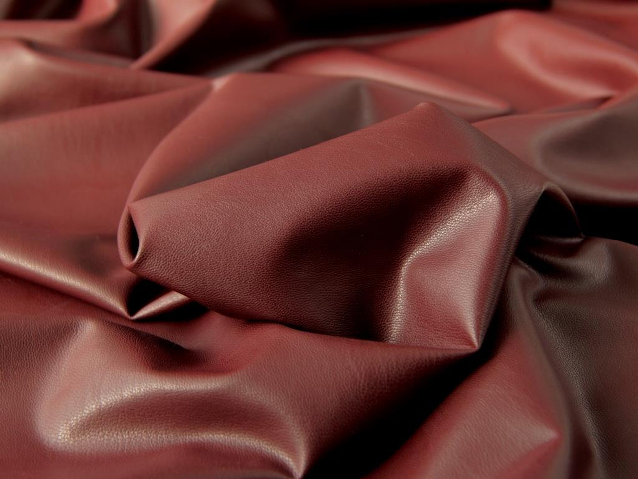Dressmaking Fabric  Soft Stretch Vegan Leather - Burgundy