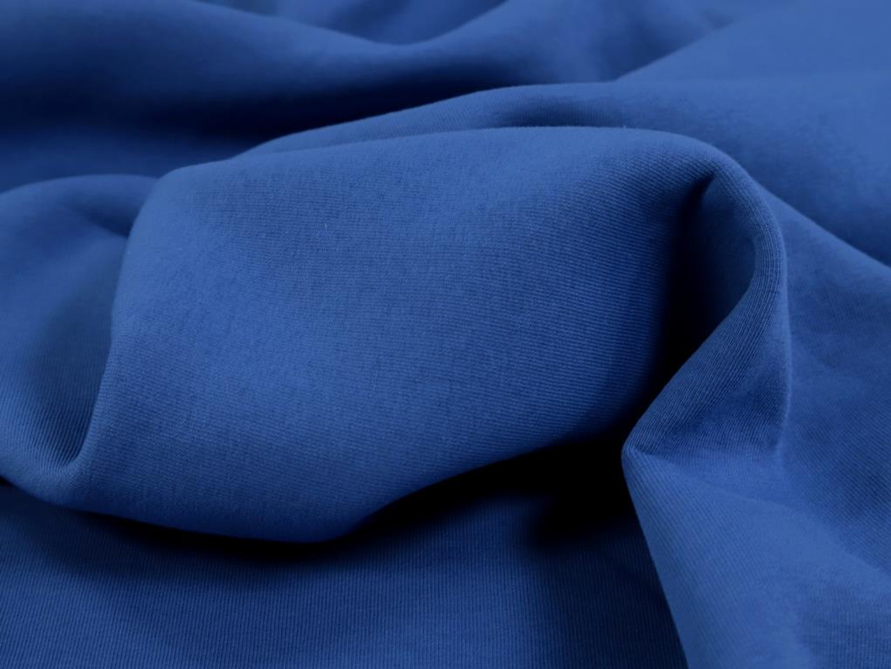 Blue 95% Cotton 5% Elastane Brushed Back Sweatshirt Fabric – Fabrics Galore