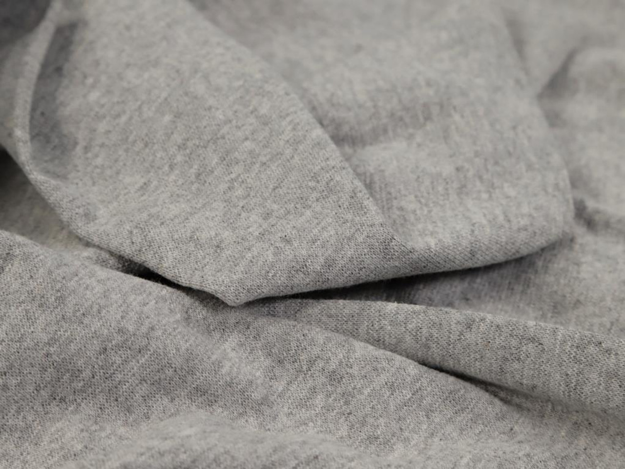 Dressmaking Fabric  Cotton Ribbing - Light Grey Marl Fabric Godmother