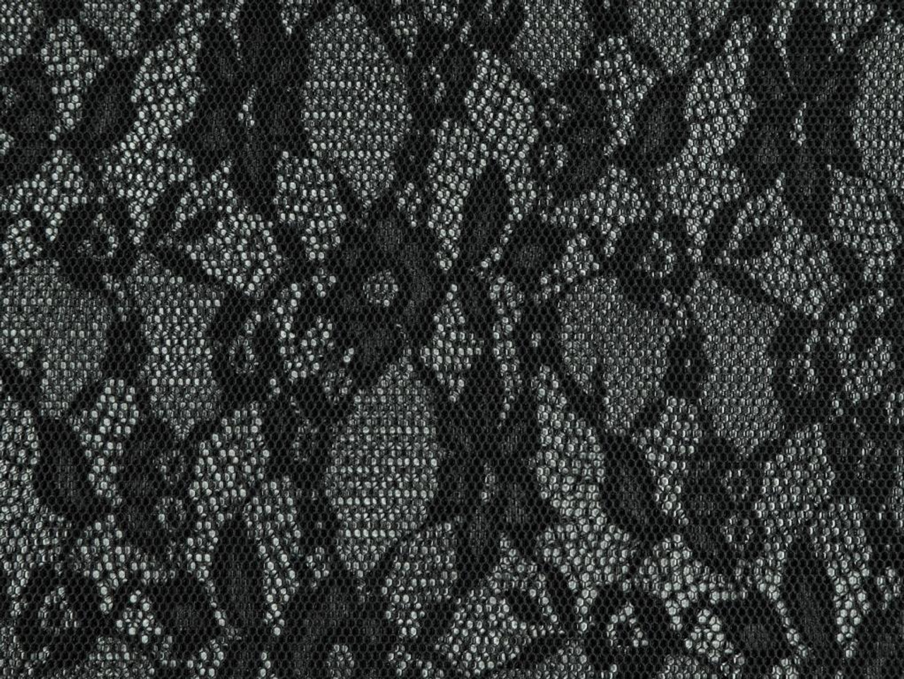 Dressmaking Fabric, Selma Performance Mesh Lace - Black