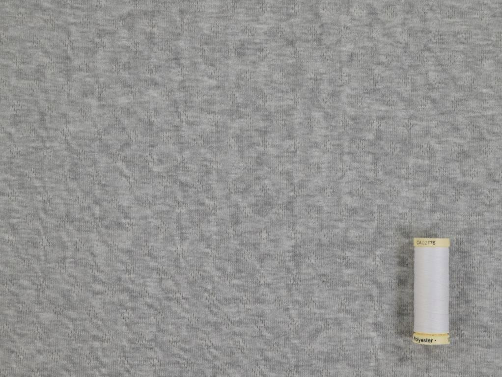 Dressmaking Fabric Pointelle Cotton Jersey Light Grey Fabric